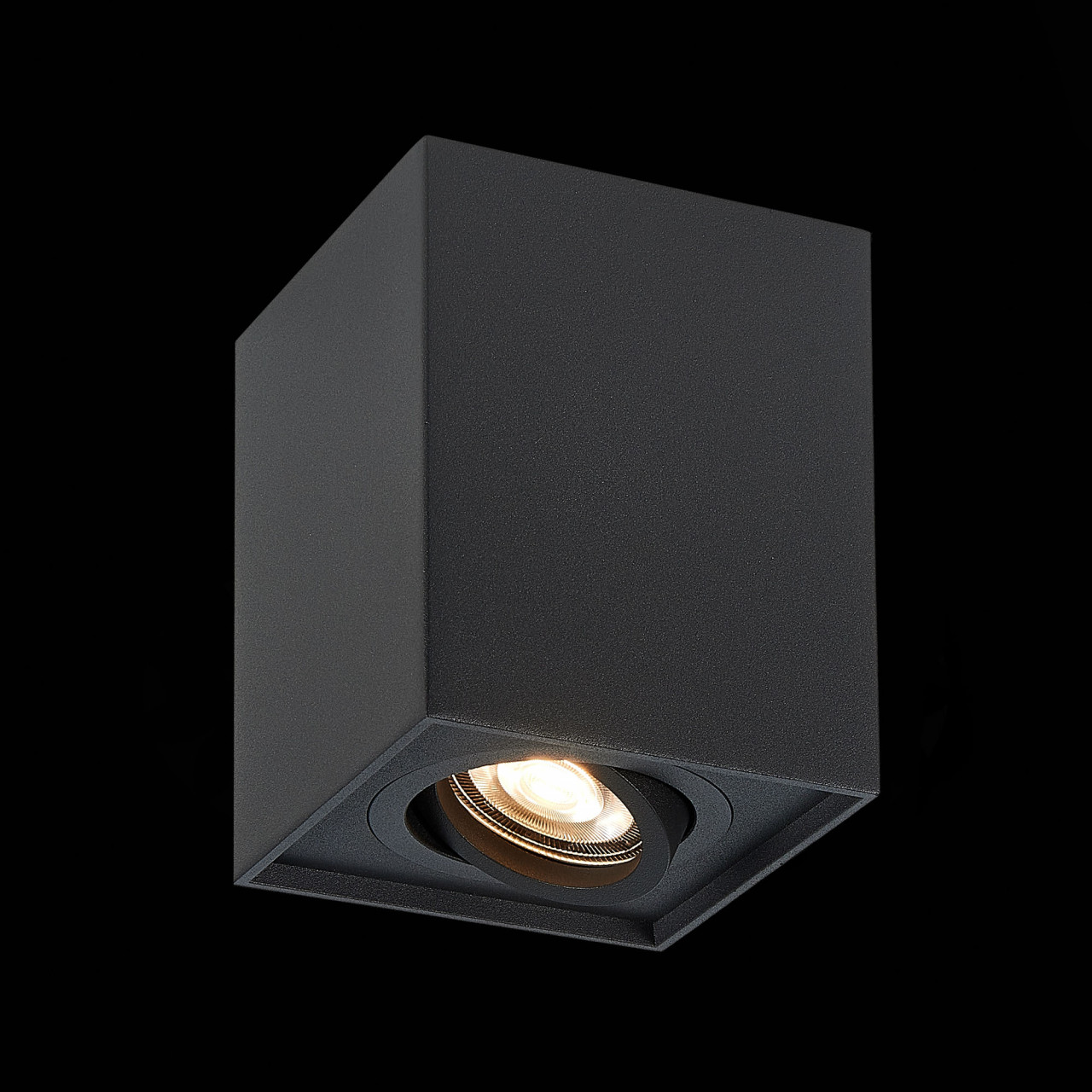 ST109.407.01 Светильник потолочный Черный GU10 1*50W  L100xW100xH123 220V Без ламп - фото, цена