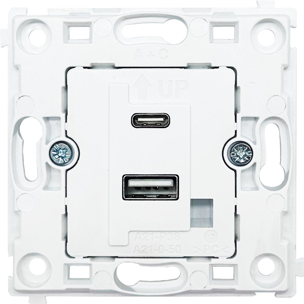 USB зарядное устройство DC 5-12V, 1.67-3A, макс.20W, типа A+С, серия DA