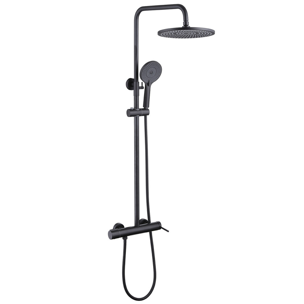 Душевая стойка ABBER Emotion AF8816BL с изливом, черный матовый