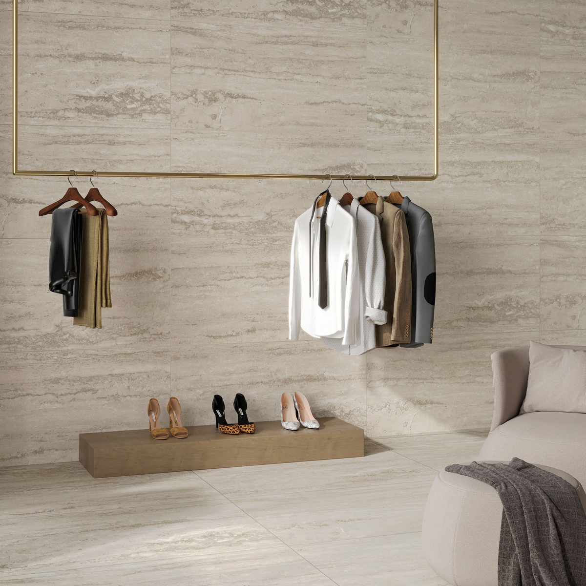Керамогранит Neodom Stone Travertino Sense Beige Matt Str 60x120