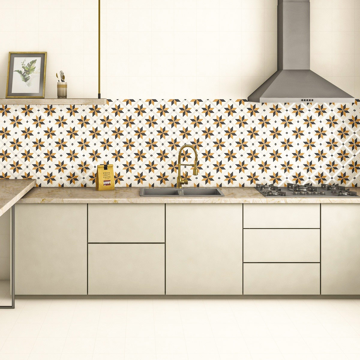 Керамогранит Motto Levels Orange Decor 1036 20x20