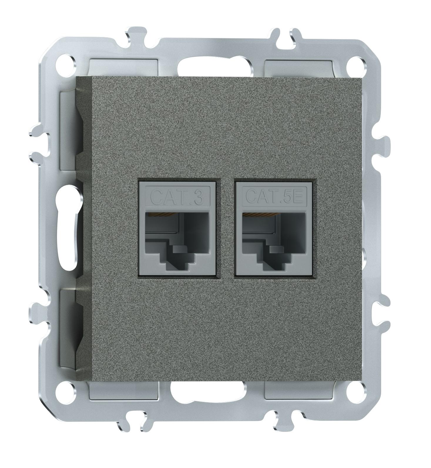 Розетка комбинированная RJ11 + RJ45 (cat.3/5e/ClassE-4/8), Donel A07