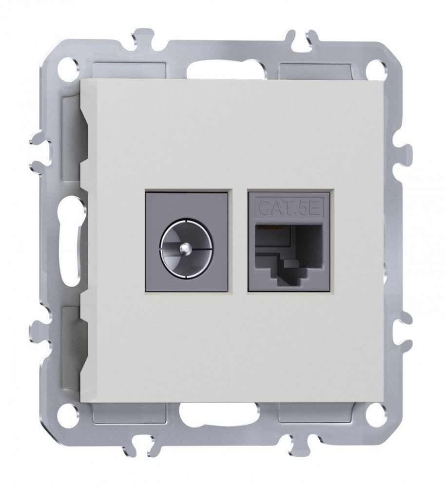 Розетка комбинированная RJ45/TV cat.5,ClassE-8/0-2400 МГц, Donel A07