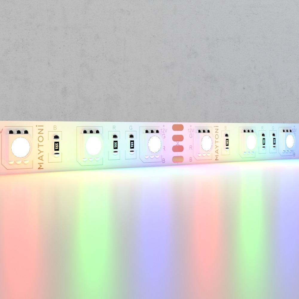 Светодиодная лента 12В 5050 14,4Вт/м Цветная (RGB) 5м IP20 - фото, цена