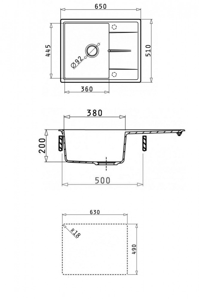 Кухонная мойка ABBER Quarz AQ2903G серый