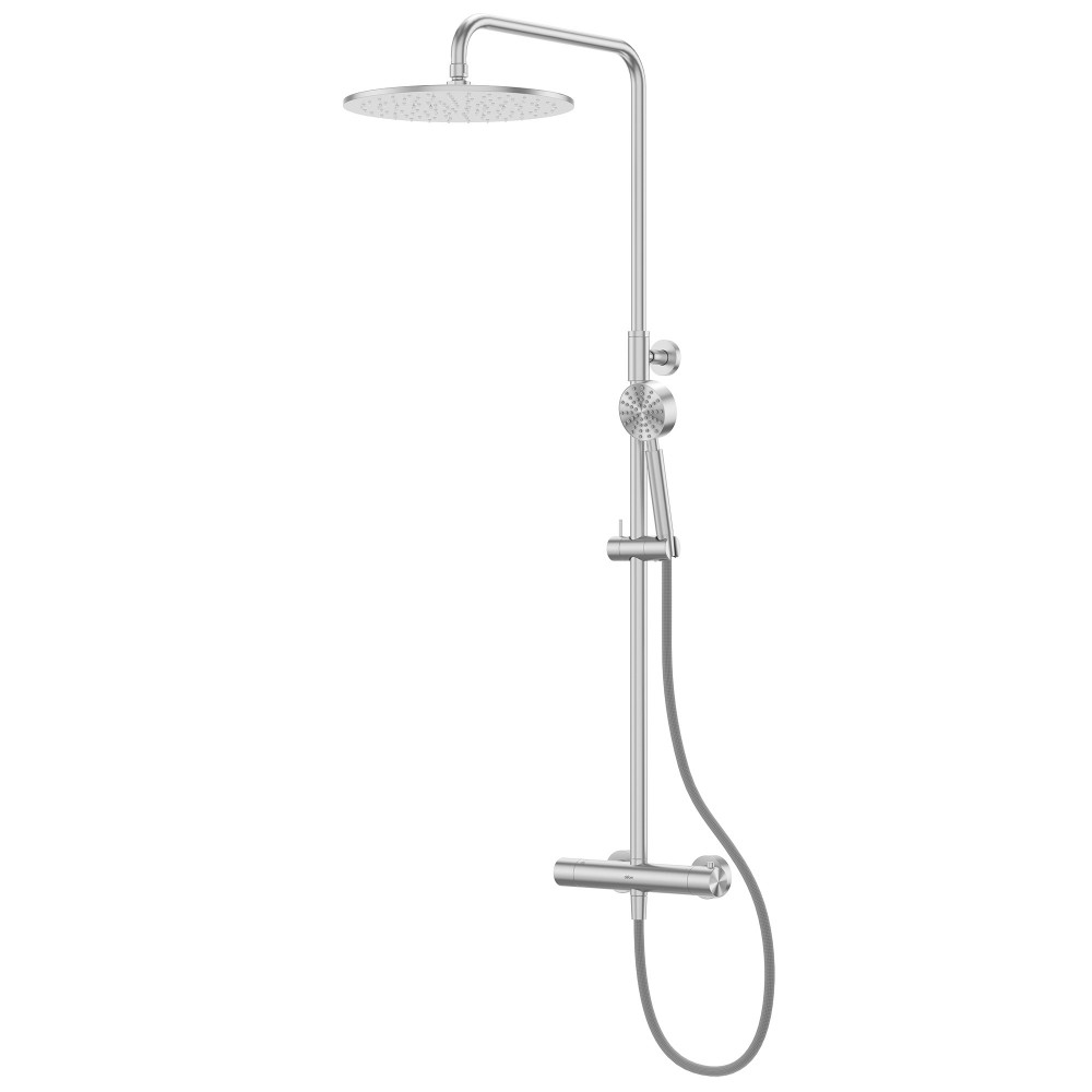 Душевая стойка ABBER Wasser Kreis 316 AF8160BST без излива, термостат, брашированная сталь