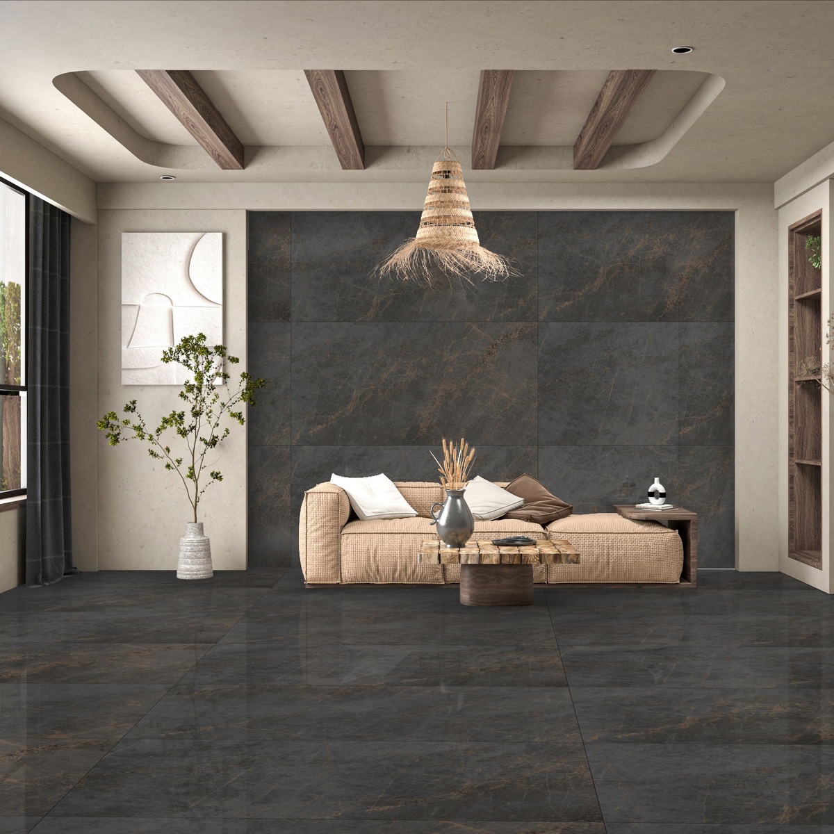 Керамогранит Neodom Marble Antique Nero Lap Carving 60x120