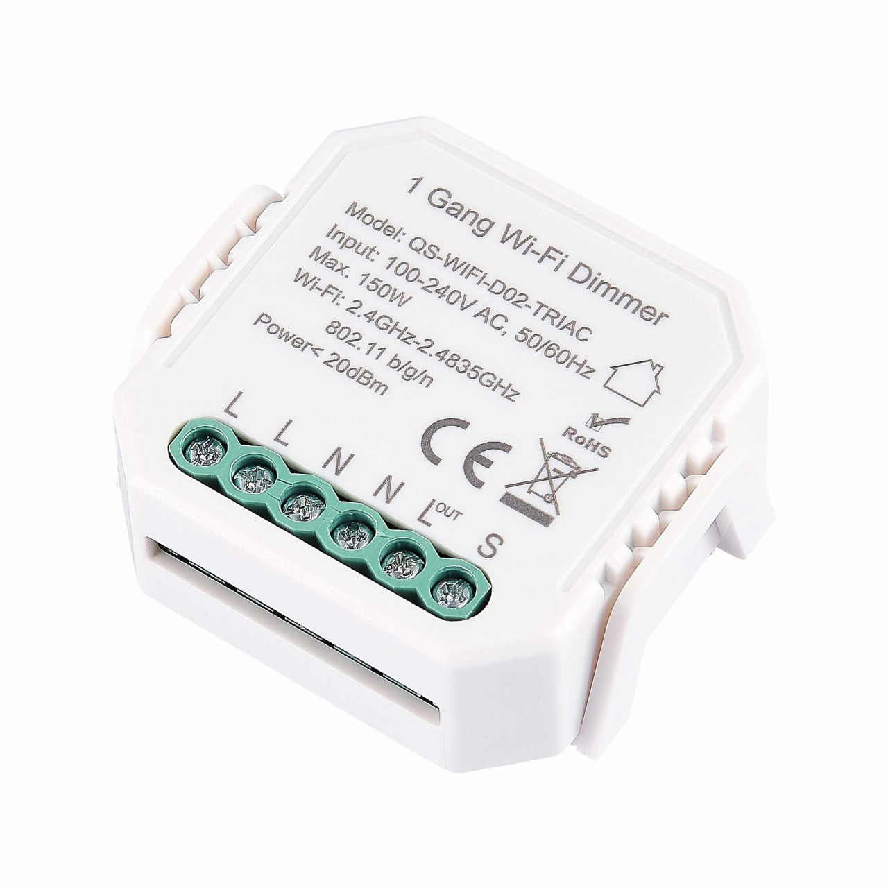 ST9000.500.01C WI-FI реле 1 канал,250W, IP20, L46xW46xH18, 230V, Белый - фото, цена