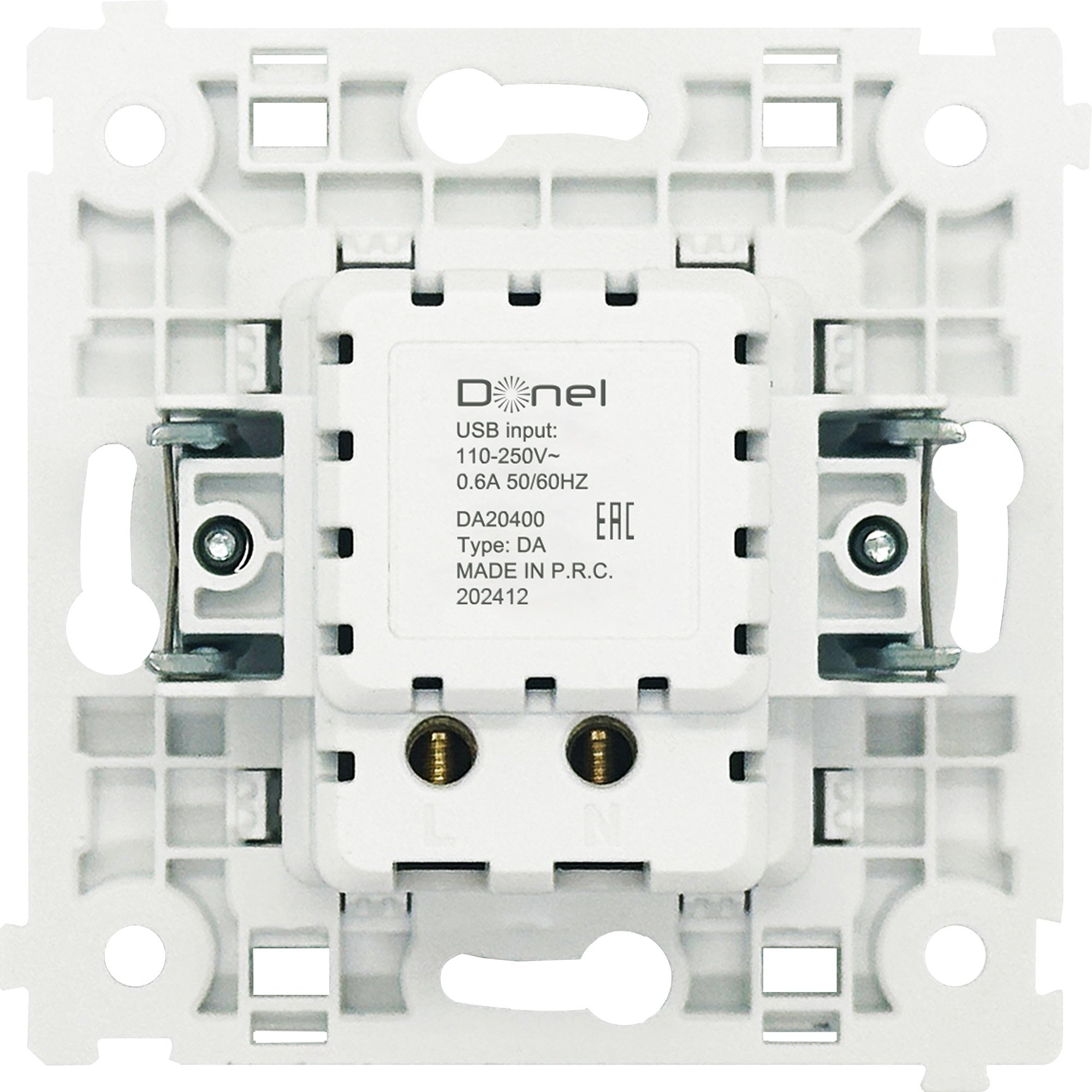 USB зарядное устройство DC 5-12V, 1.67-3A, макс.20W, типа A+С, серия DA