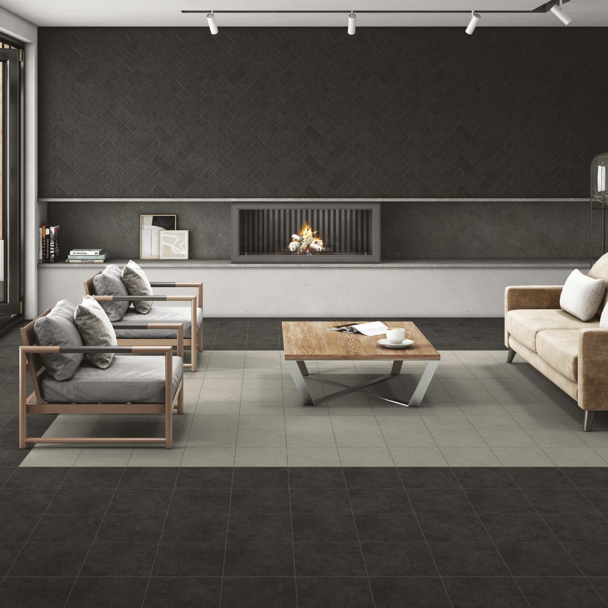 Керамогранит Motto Levels Black Matt 20x20