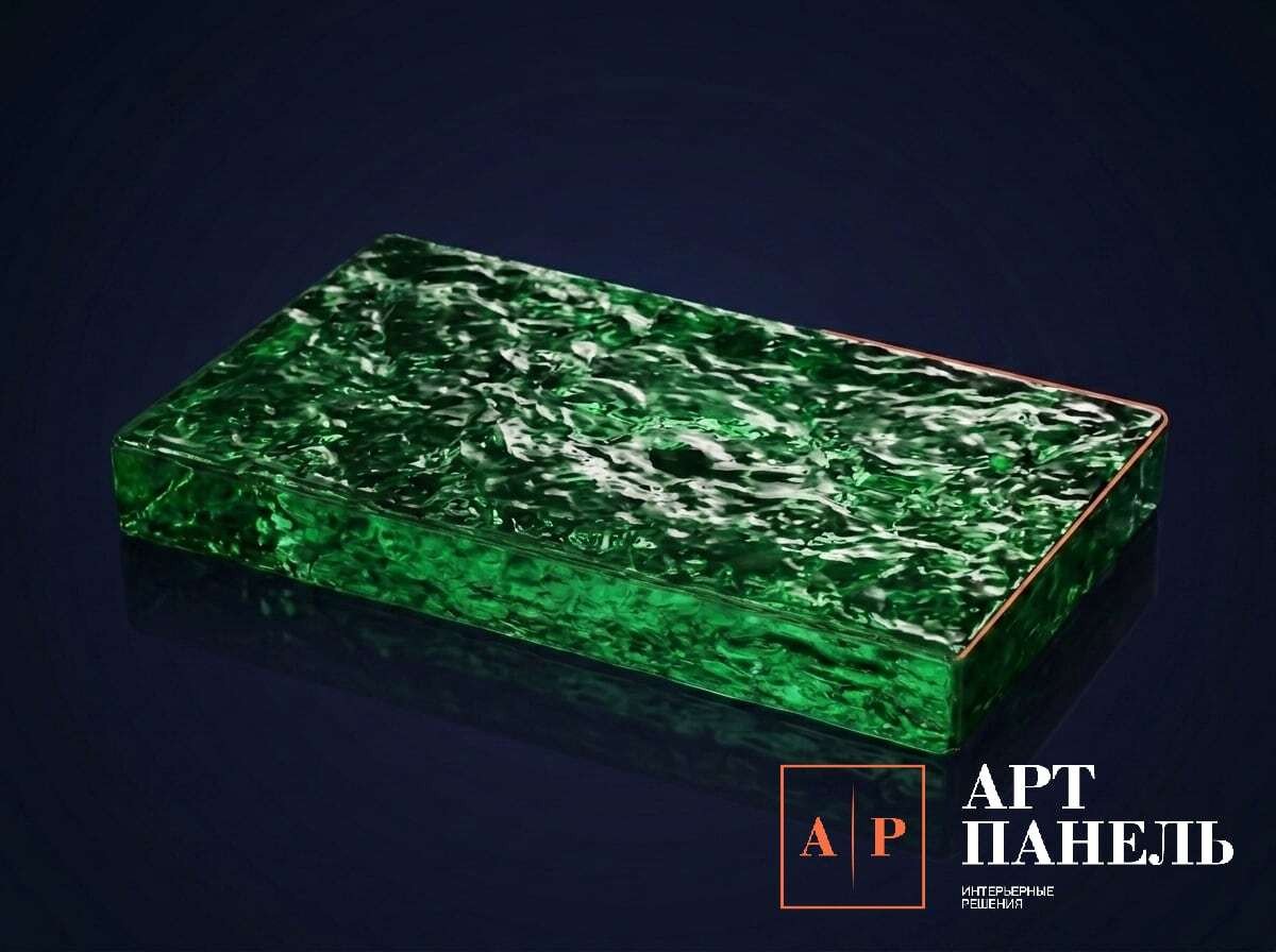 APBLK08 - Двусторонний кирпич с текстурой «рокарий», зеленый - 200*100*50 мм