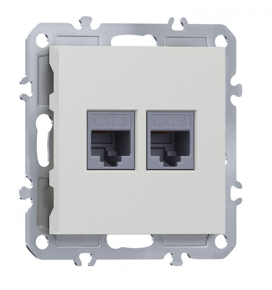 Розетка комбинированная RJ11 + RJ45 (cat.3/6/ClassE-4/8), Donel A07