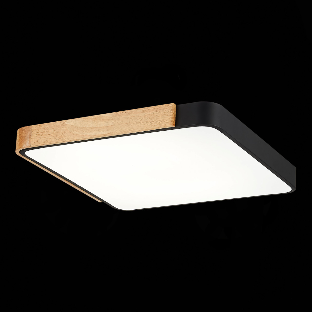SLE201242-01 Светильник потолочный Черный, Светлое дерево/Белый LED 1*42W 3000K/4000K/6000K - фото, цена