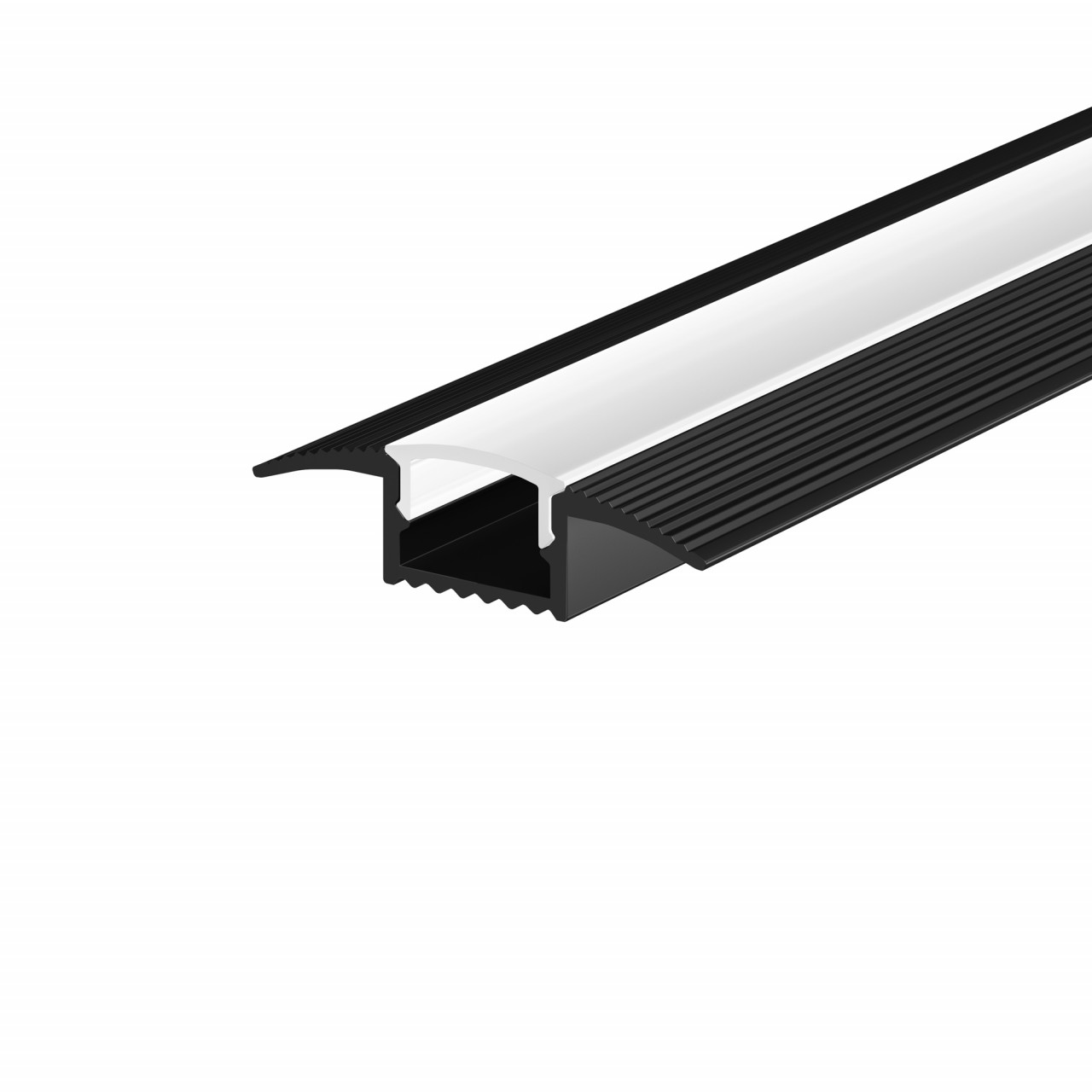 Алюминиевый профиль встраиваемый в пол 37x10 (Черный, 2 м), ALM-3710-S-2M 636023 - фото, цена