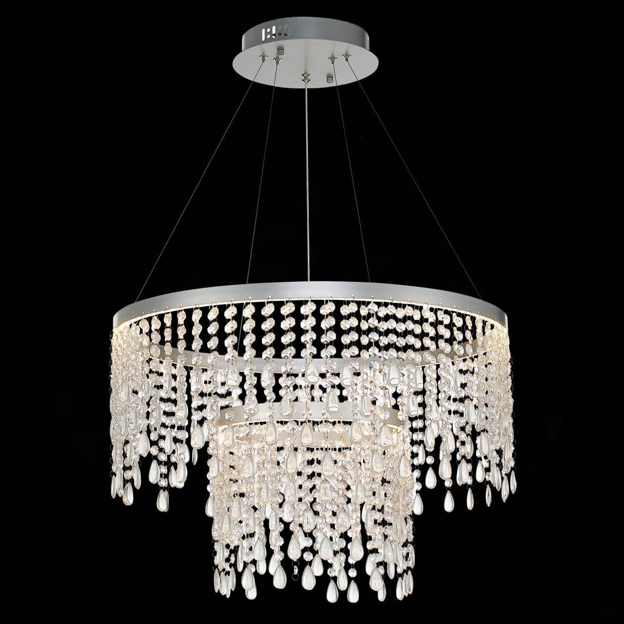 SL6201.103.55 Люстра подвесная ST-Luce Серебристый/Прозрачный LED 1*55W 3000K/4000K/6000K - фото, цена