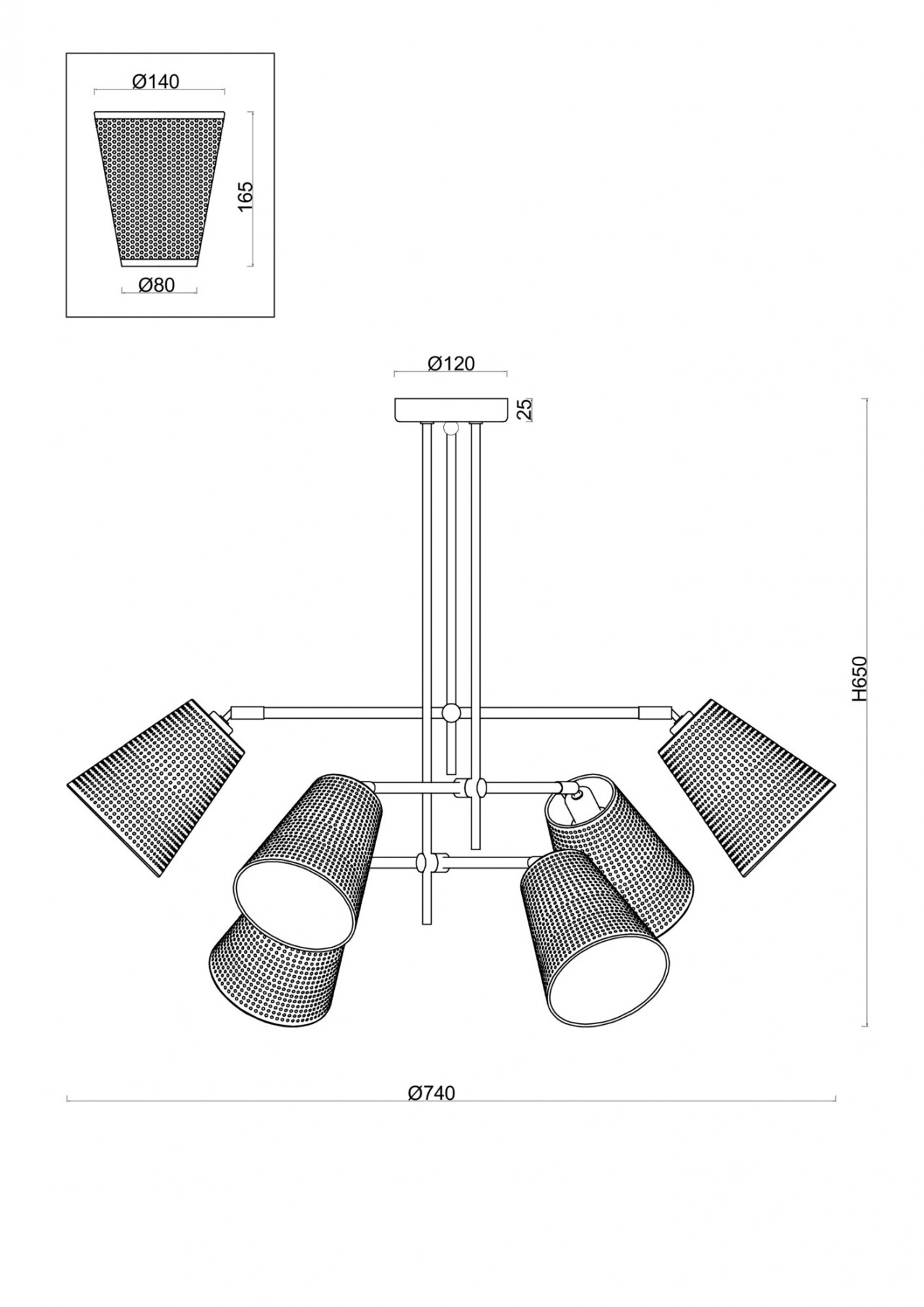 Люстра FR5260PL-06BS Терра / Terra E14x6 - фото, цена