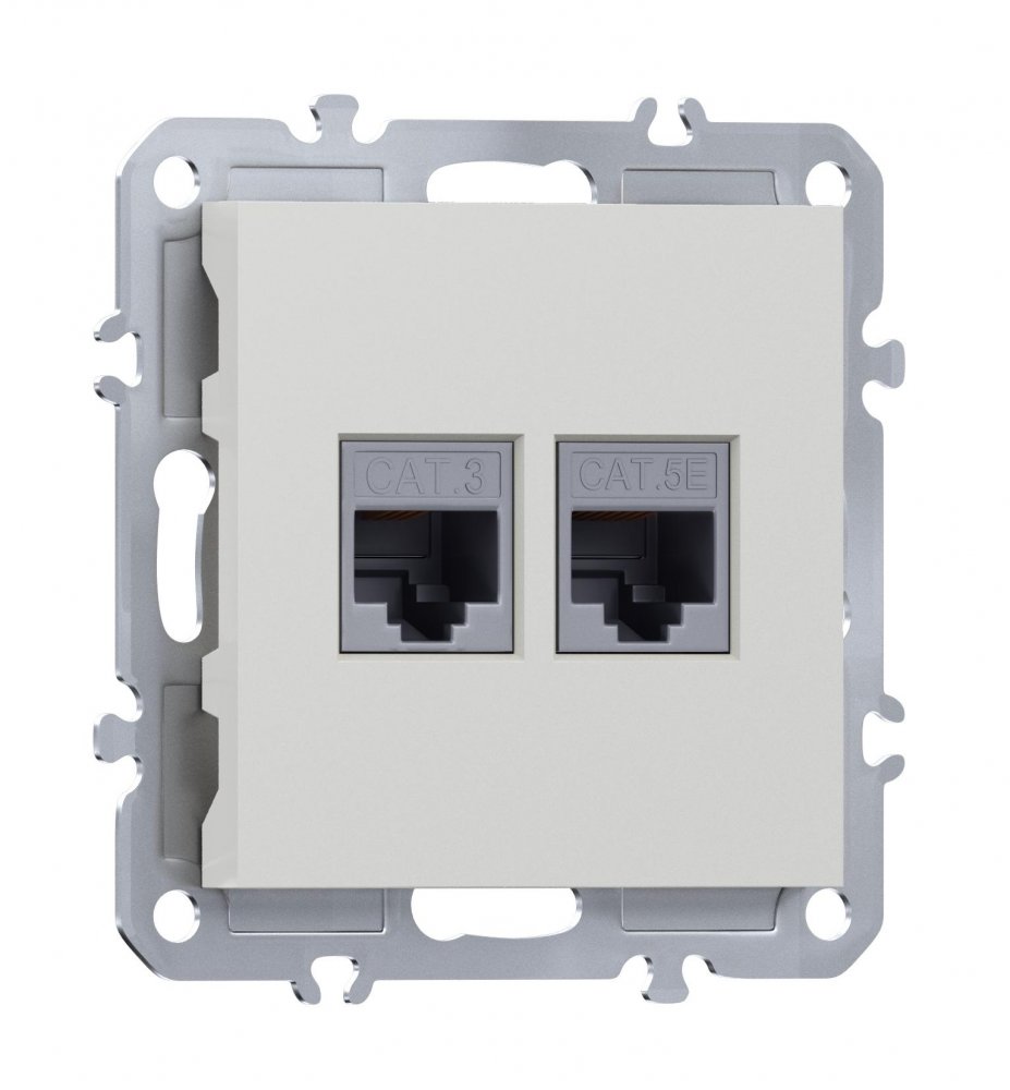 Розетка комбинированная RJ11 + RJ45 (cat.3/5e/ClassE-4/8), Donel A07