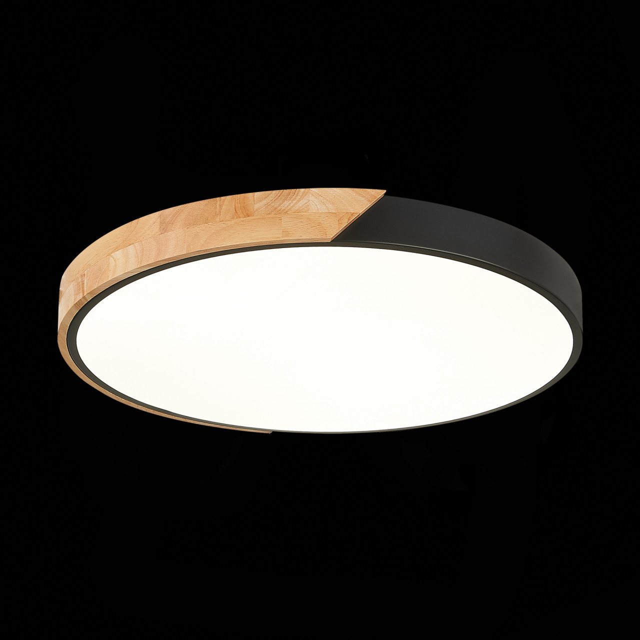 SLE200942-01 Светильник потолочный Черный, Светлое дерево/Белый LED 1*45W 3000K/4000K/6000K - фото, цена