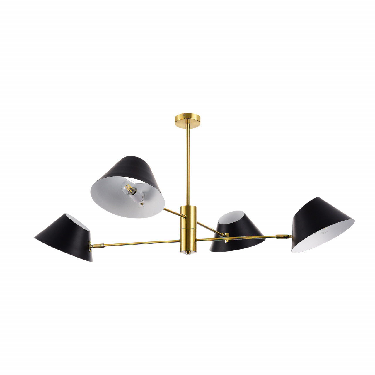 SLE1253-343-04 Светильник подвесной Латунь/Черный, Белый E14 4*60W - фото, цена