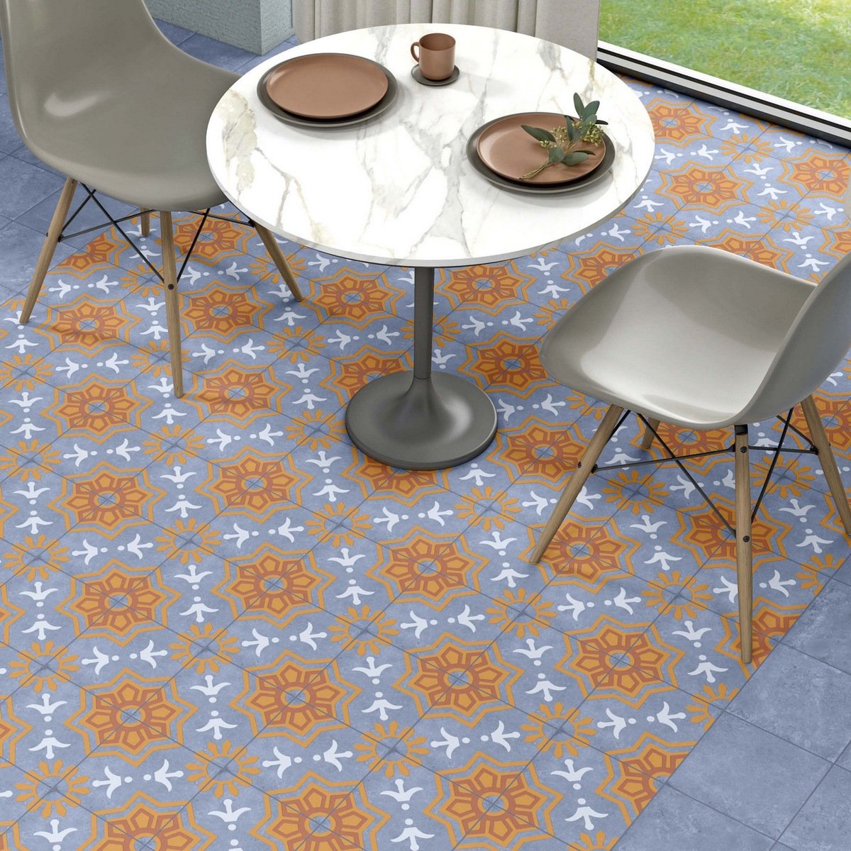 Керамогранит Motto Palmas Blue Decor 2 20x20