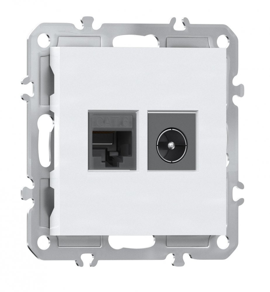 Розетка комбинированная RJ45/TV cat.6, ClassE-8/0-2400 МГц, Donel A07