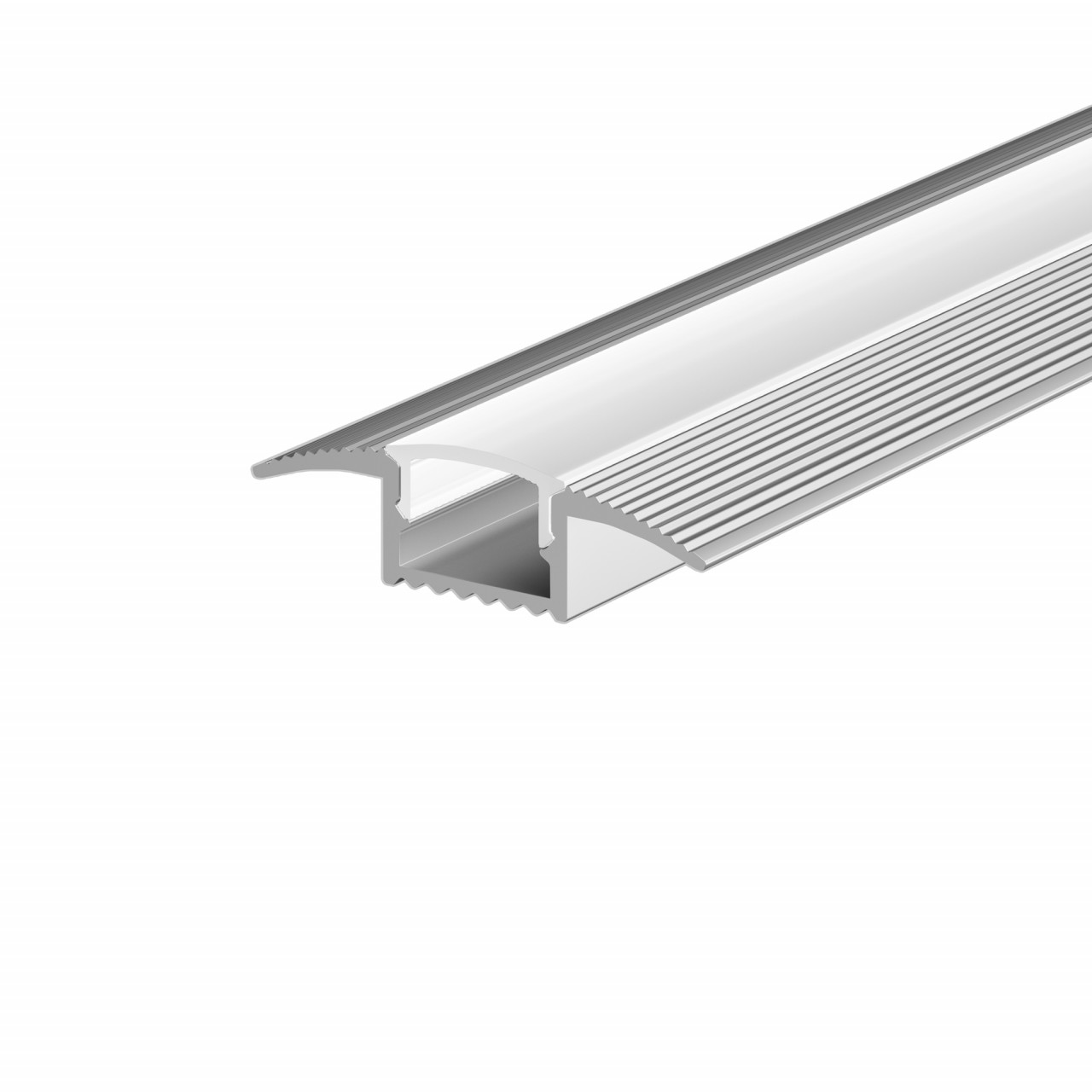 Алюминиевый профиль встраиваемый в пол 37x10 (Серебро, 2 м), ALM-3710-S-2M 636022 - фото, цена