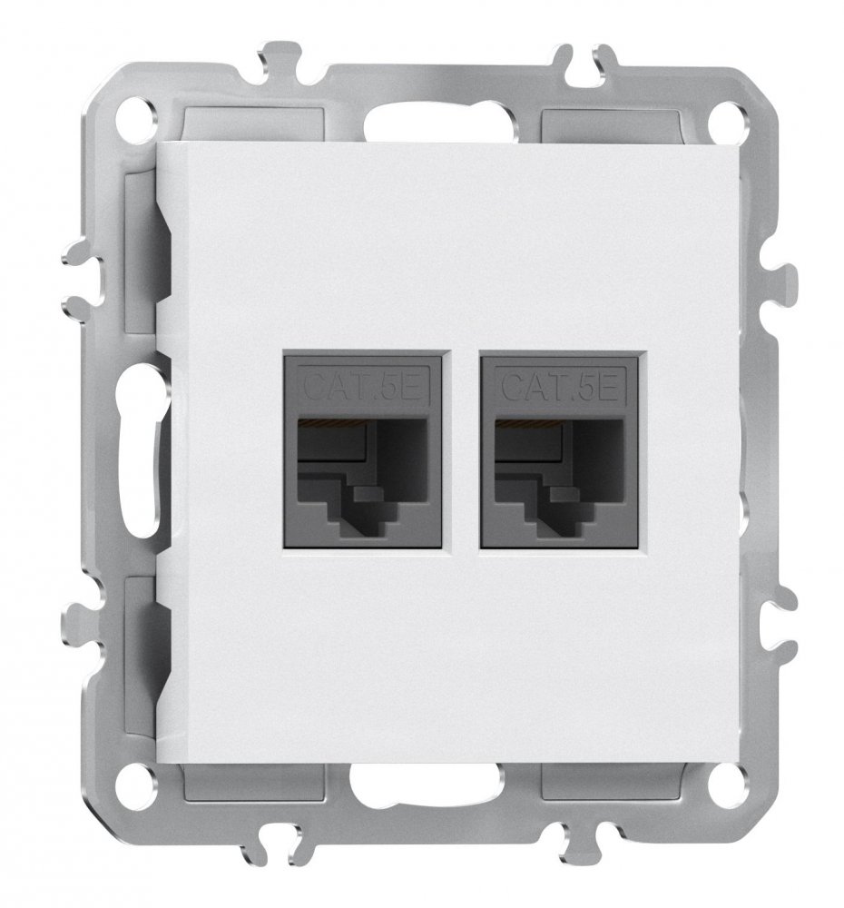 Компьютерная розетка двойная RJ45 + RJ45 (cat.5/ClassE-8/8), Donel A07