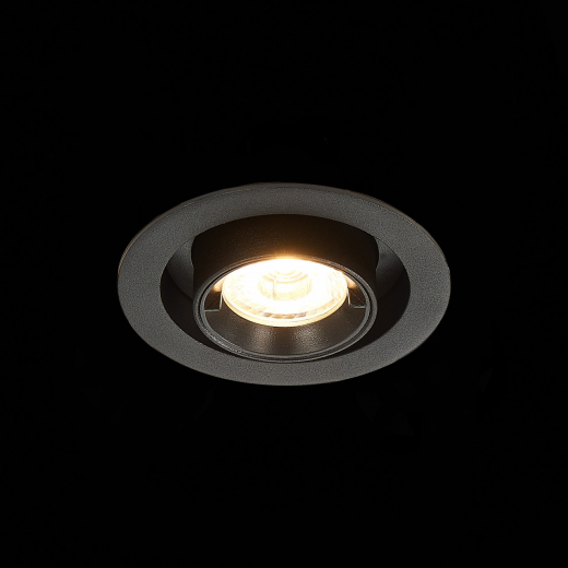 ST702.338.12 Св-к встр. Черный LED 1*12W 3000K 900Lm Ra80 24° IP20 D90xH92 180-240V - фото, цена