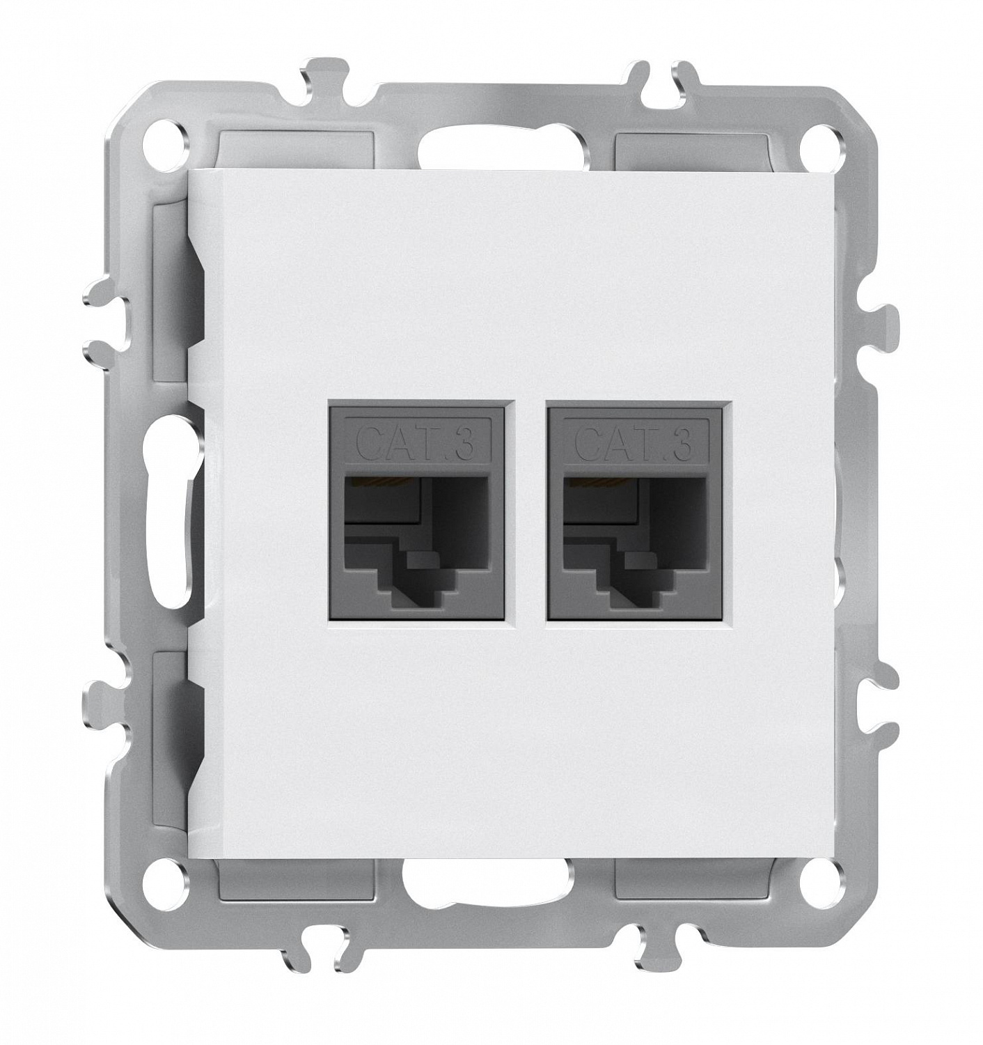 Телефонная розетка двойная RJ11 + RJ11 (cat.3/ClassE-4/4), Donel A07