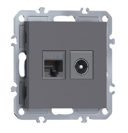Розетка комбинированная RJ45/TV cat.6, ClassE-8/0-2400 МГц, Donel A07