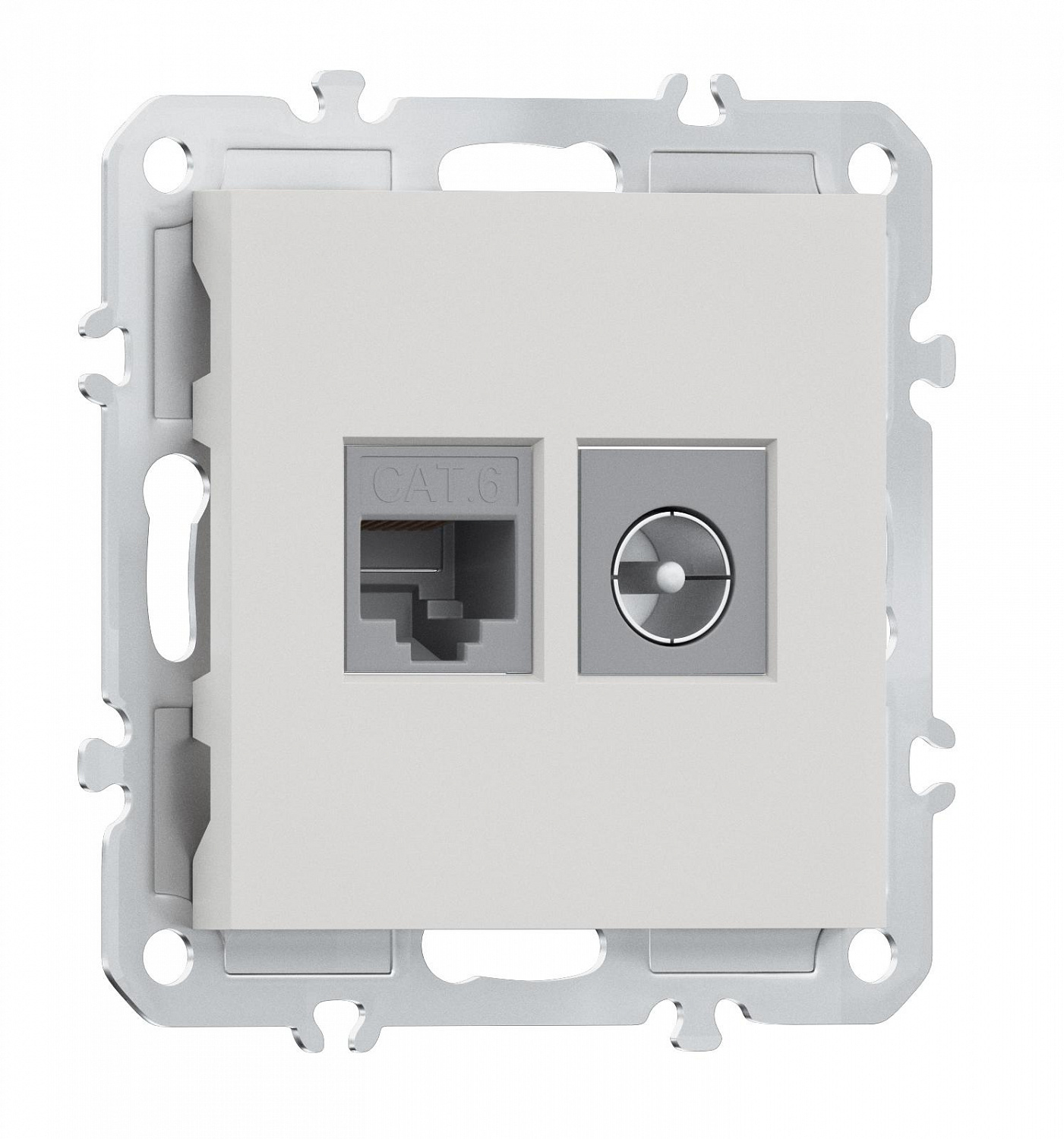 Розетка комбинированная RJ45/TV cat.6, ClassE-8/0-2400 МГц, Donel A07