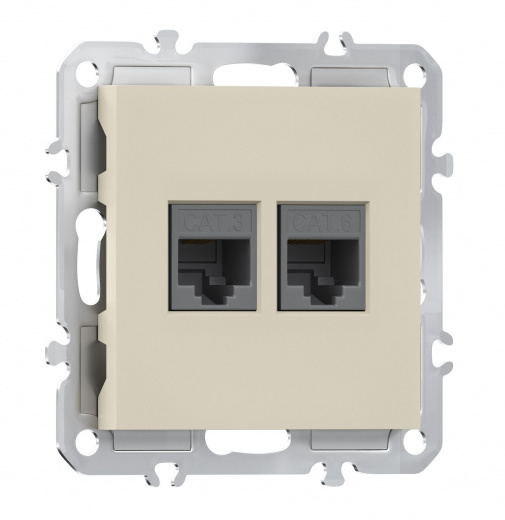 Розетка комбинированная RJ11 + RJ45 (cat.3/6/ClassE-4/8), Donel A07