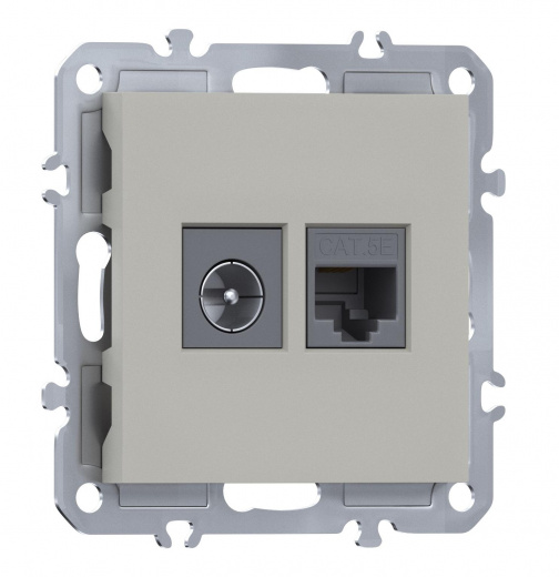Розетка комбинированная RJ45/TV cat.5,ClassE-8/0-2400 МГц, Donel A07