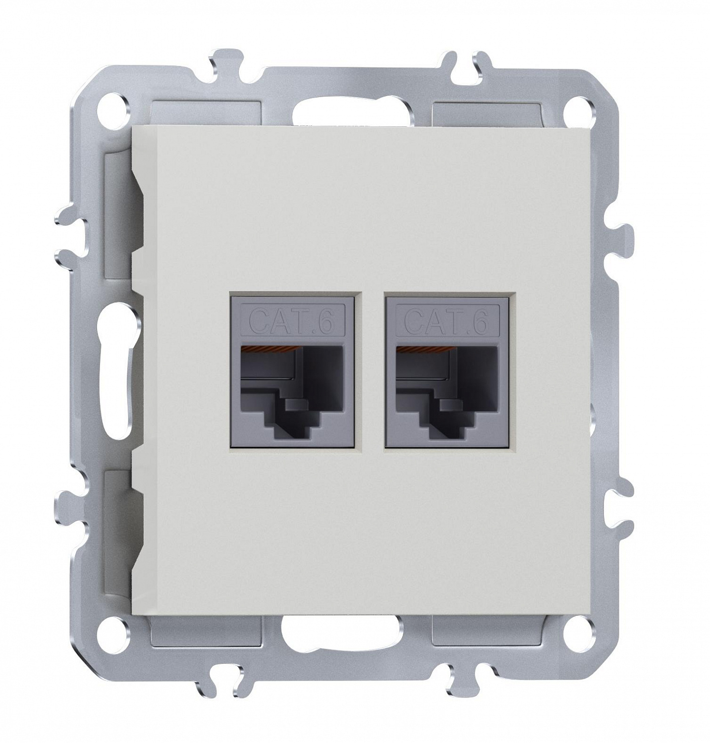 Компьютерная розетка двойная RJ45 + RJ45 (cat.6/ClassE-8/8), Donel A07