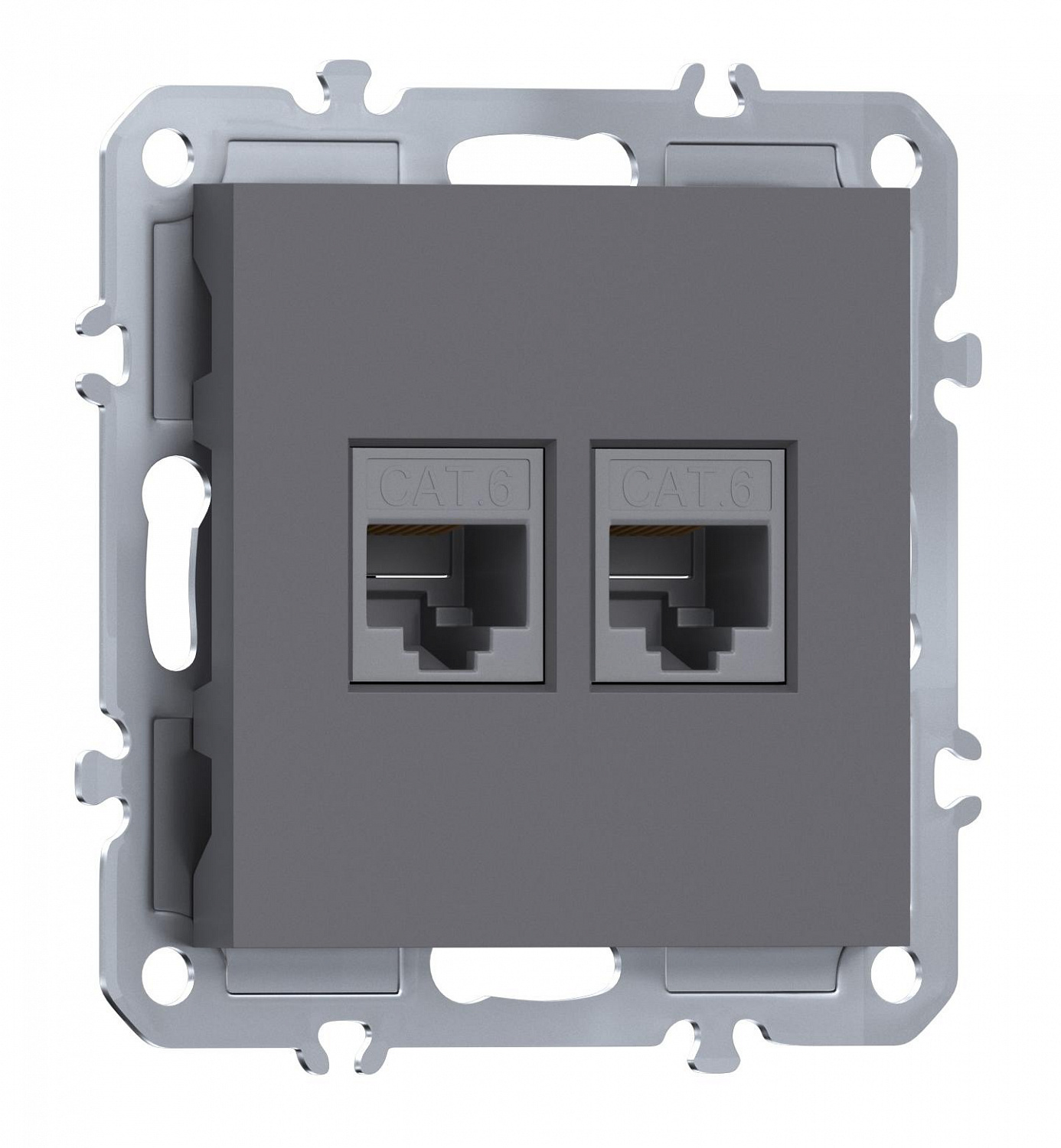 Компьютерная розетка двойная RJ45 + RJ45 (cat.6/ClassE-8/8), Donel A07