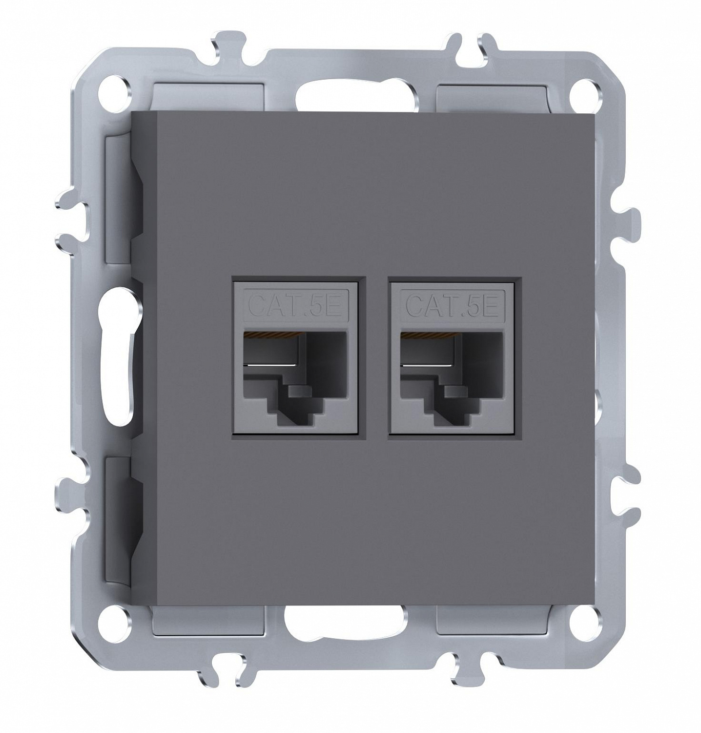 Компьютерная розетка двойная RJ45 + RJ45 (cat.5/ClassE-8/8), Donel A07