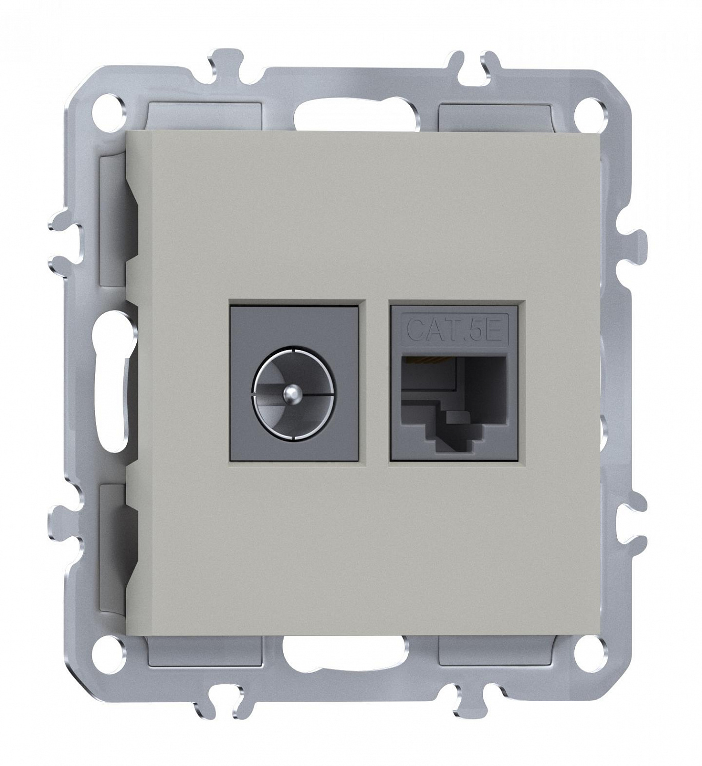 Розетка комбинированная RJ45/TV cat.5,ClassE-8/0-2400 МГц, Donel A07
