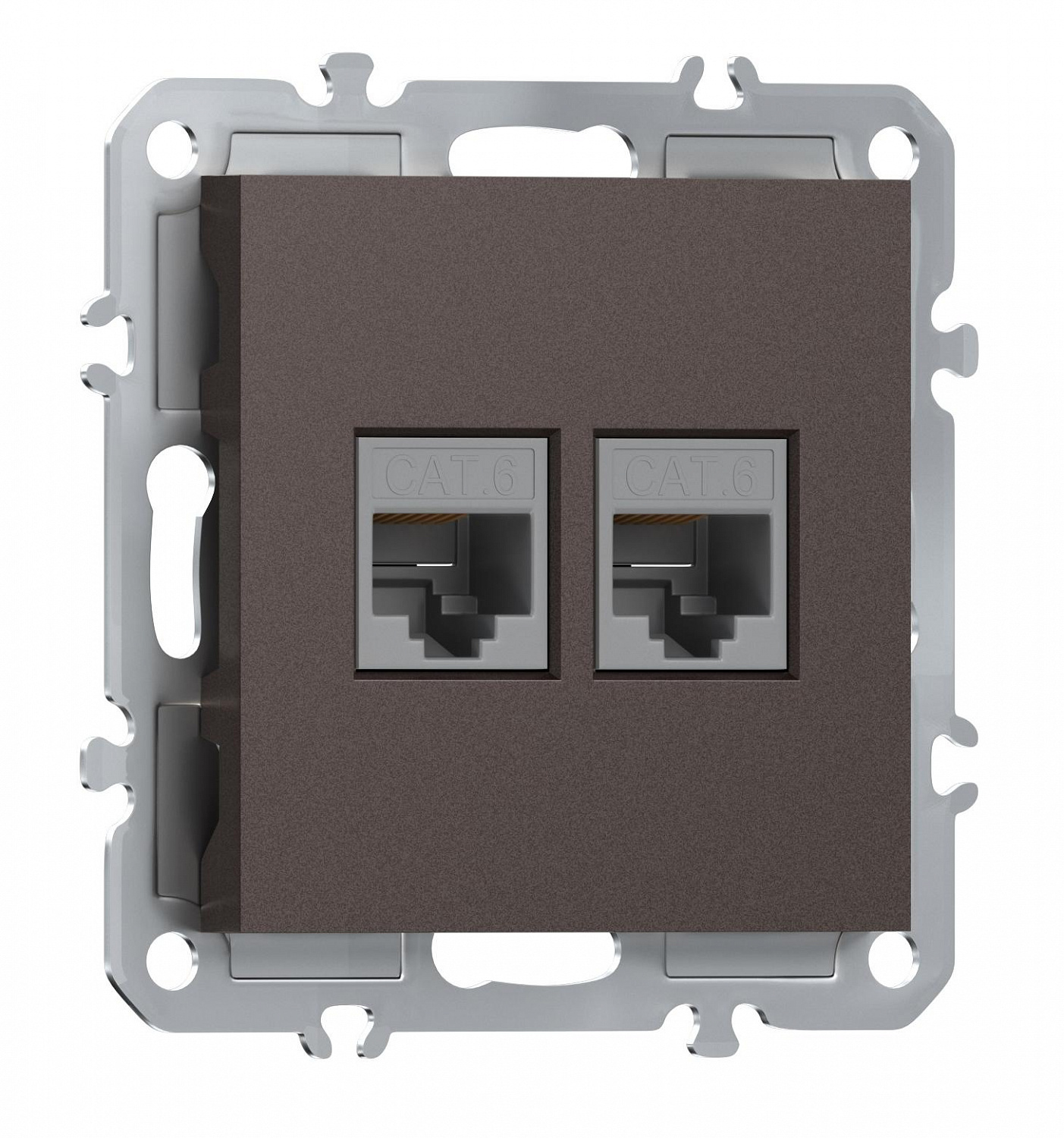 Компьютерная розетка двойная RJ45 + RJ45 (cat.6/ClassE-8/8), Donel A07