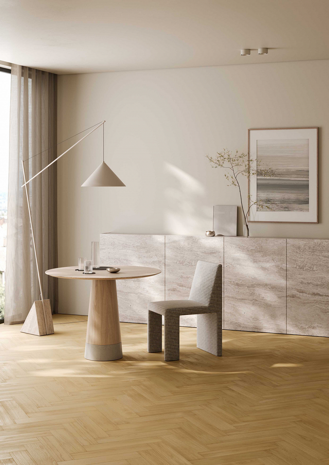 Кварцевый паркет Quartz Parquet Штучный паркет Гикори Североамериканский 44-400-74 5/0,6 мм 