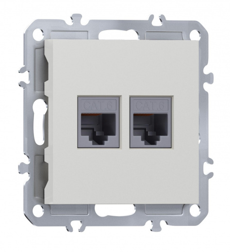 Компьютерная розетка двойная RJ45 + RJ45 (cat.6/ClassE-8/8), Donel A07