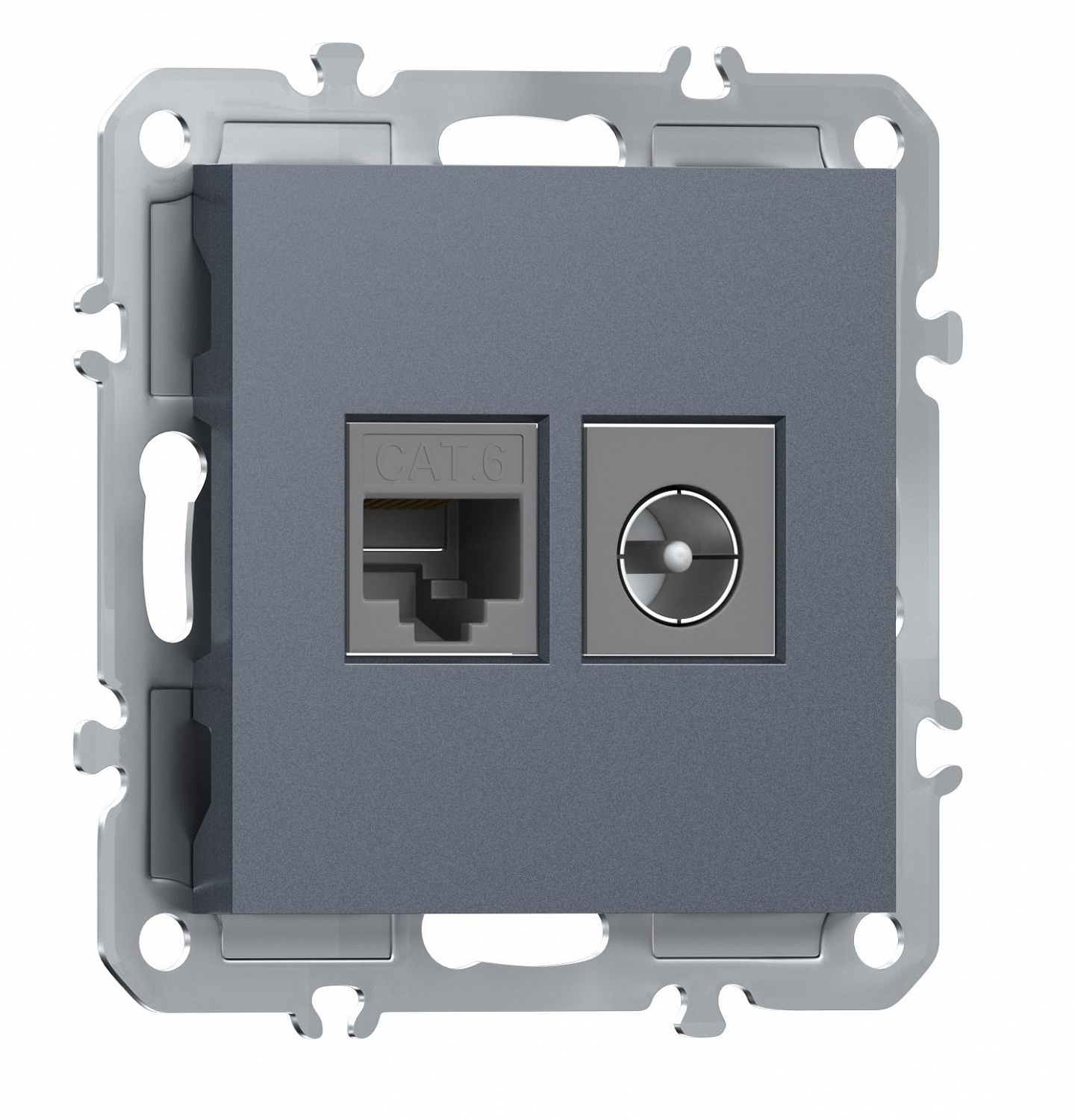 Розетка комбинированная RJ45/TV cat.6, ClassE-8/0-2400 МГц, Donel A07