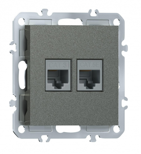 Розетка комбинированная RJ11 + RJ45 (cat.3/5e/ClassE-4/8), Donel A07