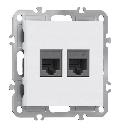 Компьютерная розетка двойная RJ45 + RJ45 (cat.5/ClassE-8/8), Donel A07