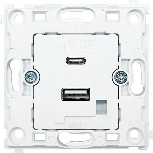 USB зарядное устройство DC 5-12V, 1.67-3A, макс.20W, типа A+С, серия DA