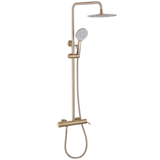 Душевая стойка ABBER Emotion AF8816GL с изливом, золото матовое