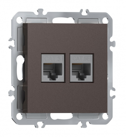 Розетка комбинированная RJ11 + RJ45 (cat.3/5e/ClassE-4/8), Donel A07