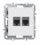 Розетка комбинированная RJ11 + RJ45 (cat.3/6/ClassE-4/8), глянцевый белый Donel A07