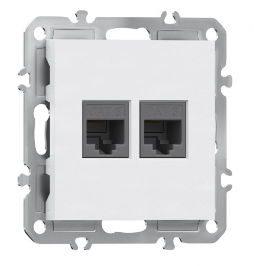 Телефонная розетка двойная RJ11 + RJ11 (cat.3/ClassE-4/4), Donel A07