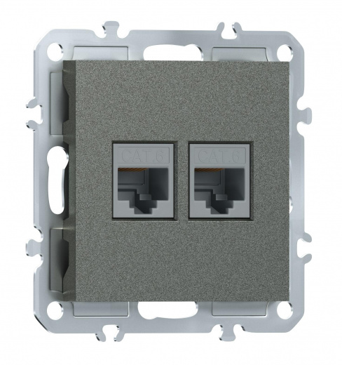 Компьютерная розетка двойная RJ45 + RJ45 (cat.6/ClassE-8/8), Donel A07