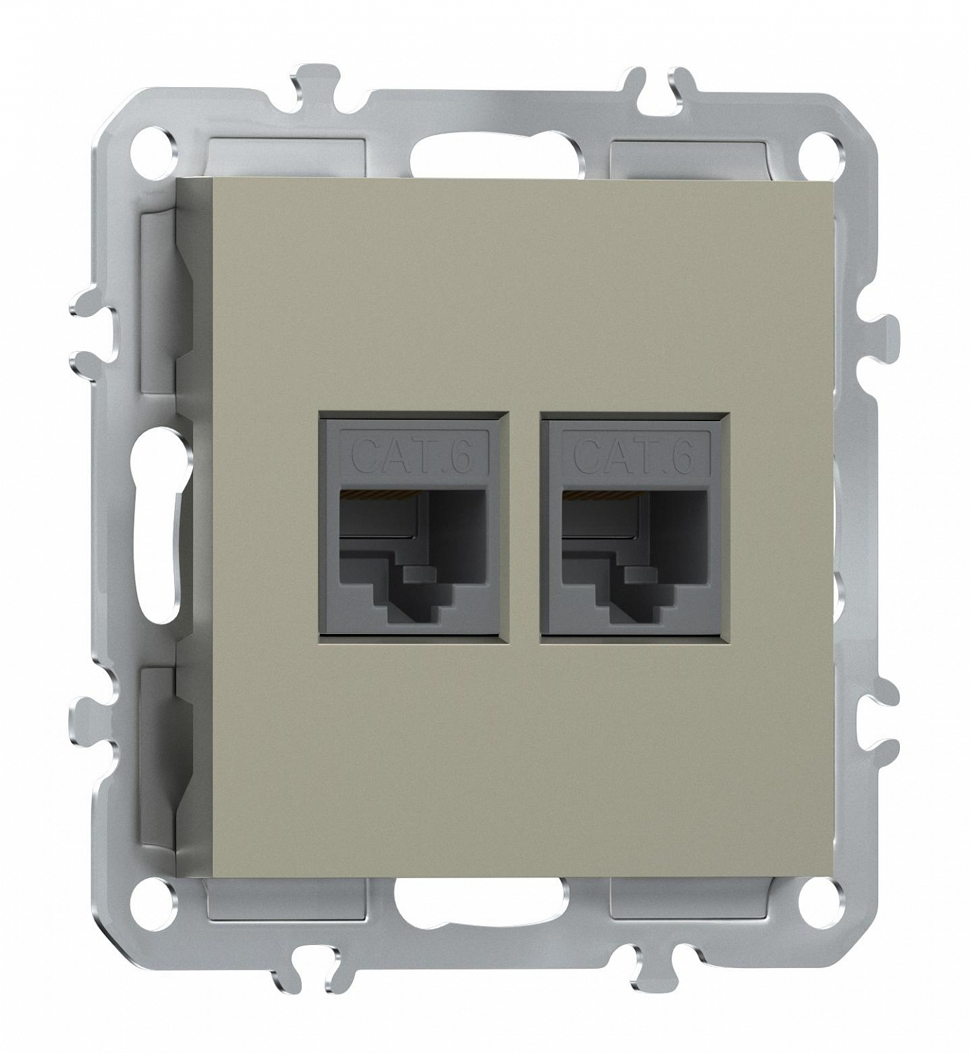 Компьютерная розетка двойная RJ45 + RJ45 (cat.6/ClassE-8/8), Donel A07